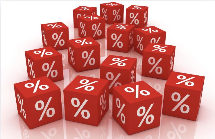 cubi con le percentuali di sconto